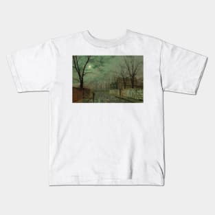 Under the Silvery Moonbeams by John Atkinson Grimshaw Kids T-Shirt